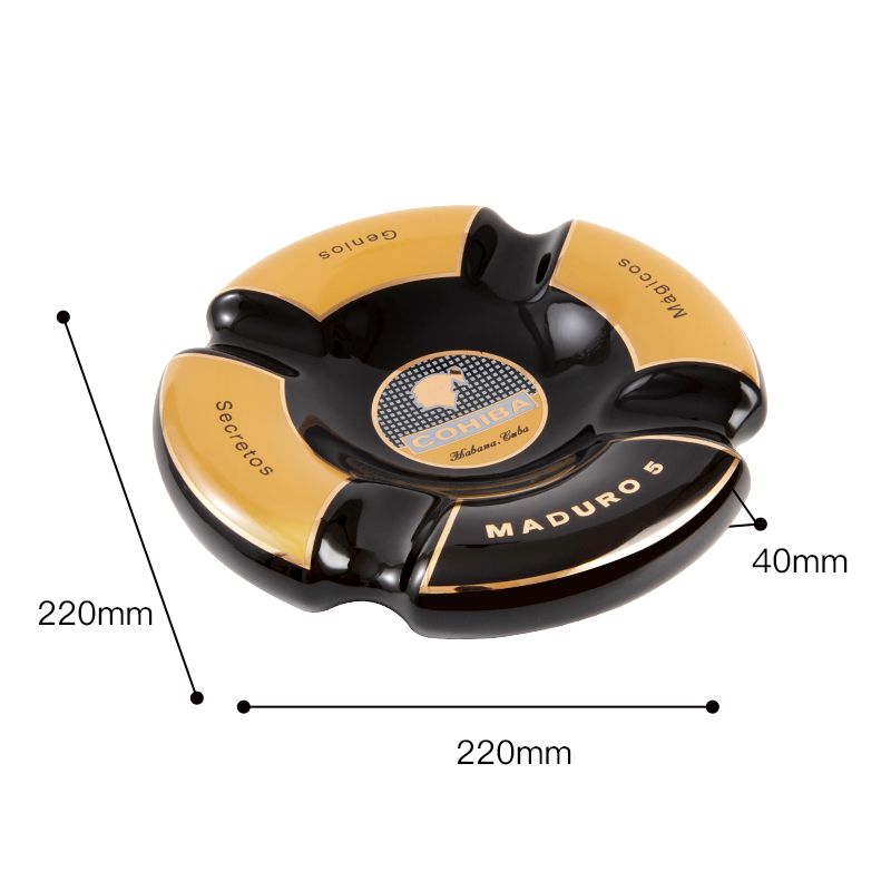 Klassieke ronde sigarenasbakhouder Cohiba High-End China Keramiek 4 Sleuven Keramische asbak Sigarenrooksets Accessoires!_voghion.com