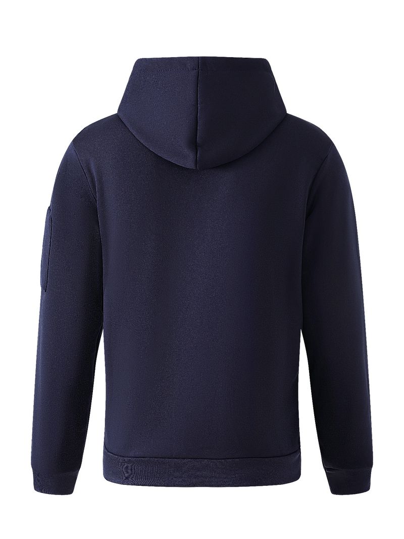 Moletom masculino com capuz e zíper, design de bolso, outono e inverno_voghion.com