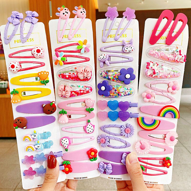 12 Teile/satz Neue Mädchen Nette Bunte Cartoon Blume Haarnadeln Kinder Kinder Schöne Haar Clips Barrettes Fashion Haar Zubehör_voghion.com