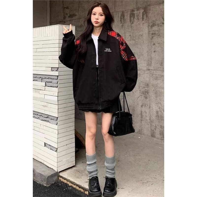 Giacca versatile in stile americano, nuova, ampia e ampia, per ragazze, primavera-autunno 2023, da baseball, per studenti delle scuole medie e superiori_voghion.com