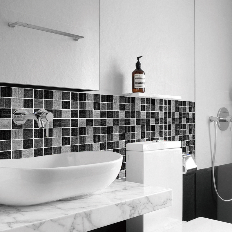 MSC077-0923D Mosaik Krystal Flise Klistermærke Glas Tile DIY Vandtæt selvklæbende vægklistermærke_voghion.com