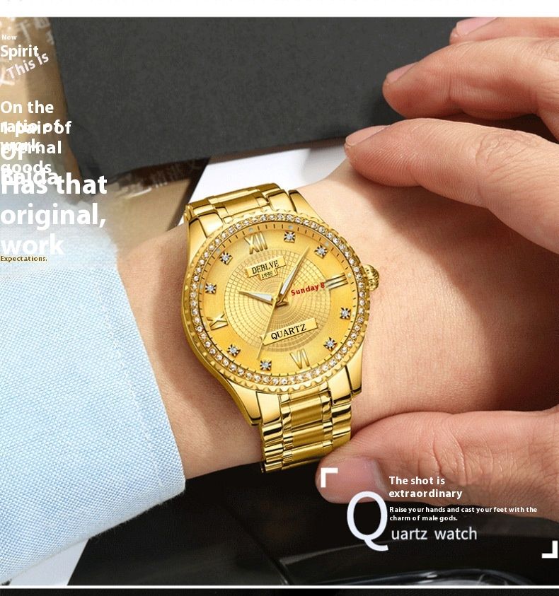 Drilling Swiss Brand Automatic Movement Watch Luminous Calendar Watch Men Korean Waterproof_voghion.com