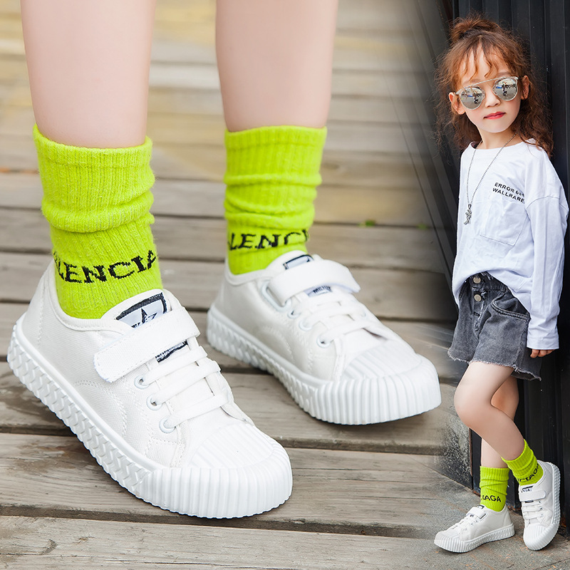 New Style Jungen und Mädchen Weißes Segeltuch Mit Kekssohle, Atmungsaktive Brettschuhe Mit Weicher Sohle, Leises Studentenschwarz_voghion.com