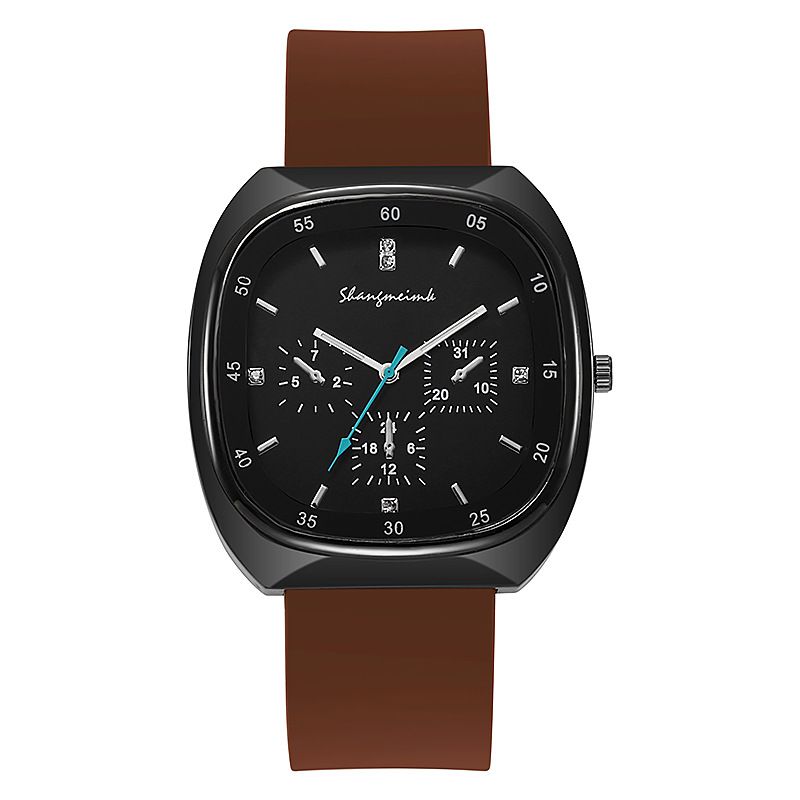 Shangmei nouvelle bande de Silicone grande montre à Quartz carrée pour femme_voghion.com