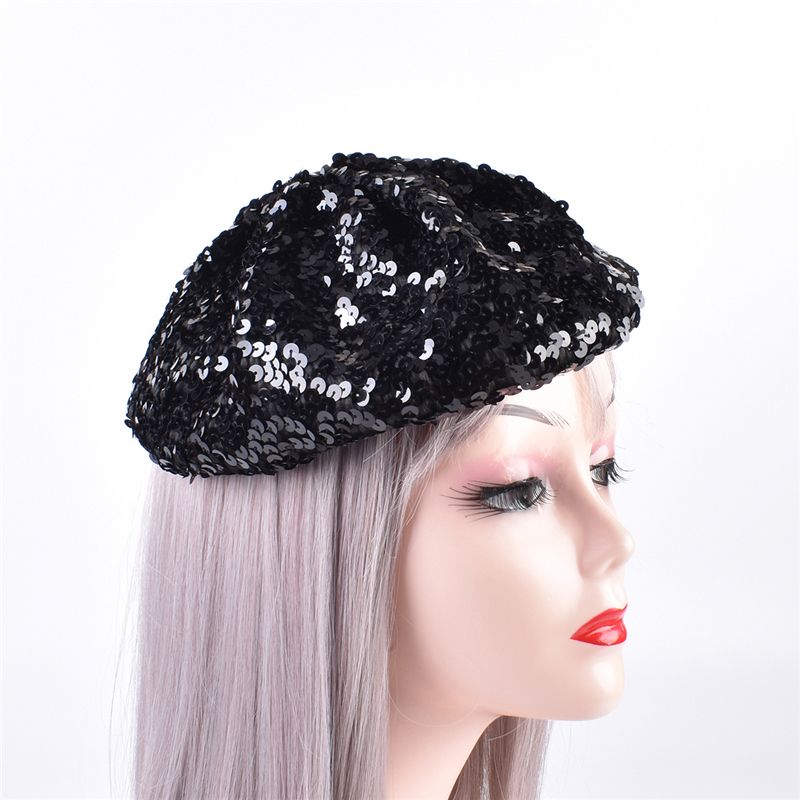 Vendita calda Donna Moda Paillettes Berretto Cappelli Signore Magico Colore Cambiante Palco Performance Cappello Ragazza Glitter Cappello_voghion.com