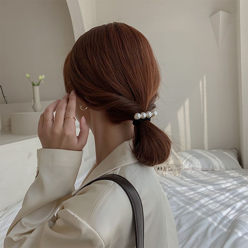 Corda per capelli semplice ed elegante, anello per capelli con perle, corda per capelli di alta qualità, elastico per capelli, ornamento per capelli, corda per capelli_voghion.com