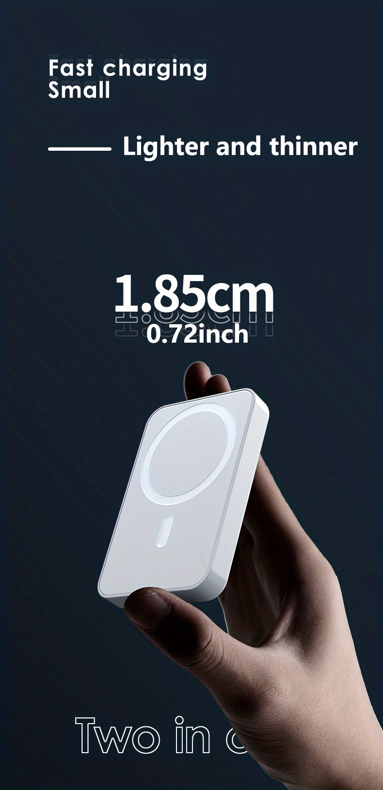 1pc 5000/10000mAh Mobile Power Bank, PD20W Super Fast Charge, Magnetic Suction Wireless Charging Bank, Portable Phone_voghion.com