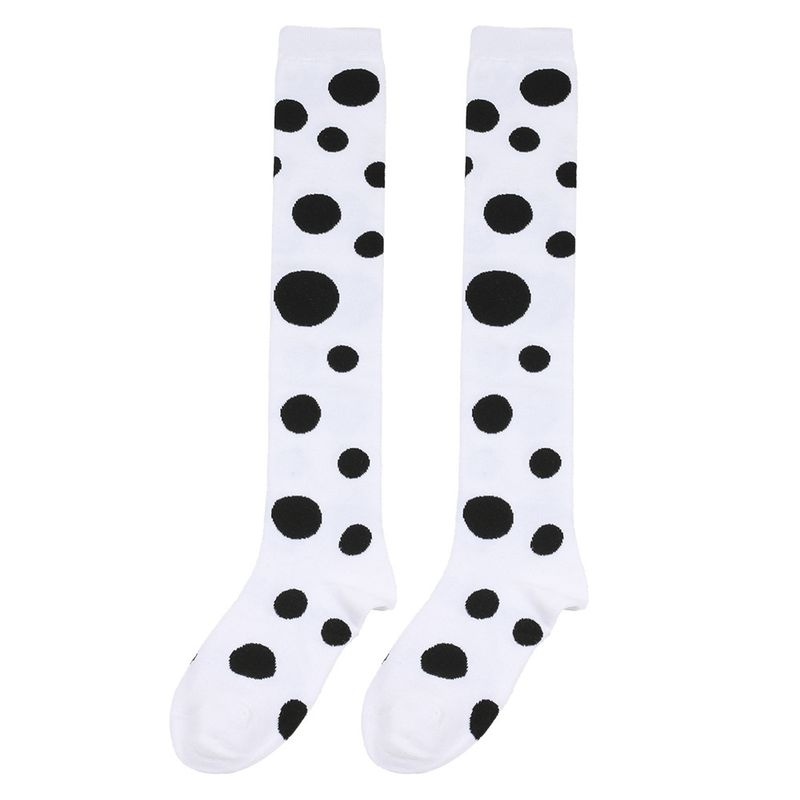 Unisex Halloween polka Dot Clown pończochy Rave Ball party wykonujący świąteczne polka dot skarpetki za kolano_voghion.com