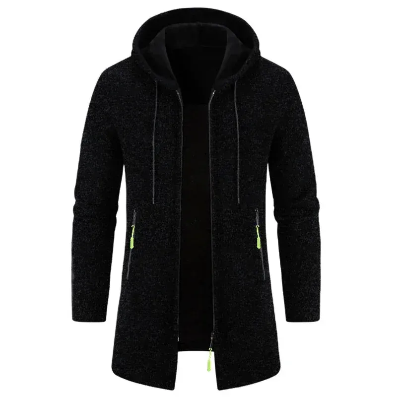 Nuovo maglione con cappuccio a maniche lunghe da uomo per uomo, felpe con cerniera, oversize, streetwear, caldo, tinta unita, giacca autunnale con cappuccio da uomo_voghion.com