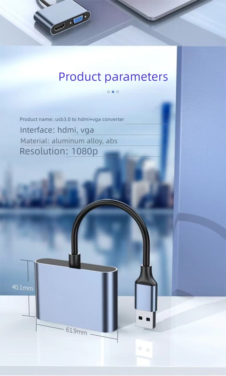 USB 3.0 HDMI Adaptörü Masaüstü VGA Bilgisayar Dizüstü Bilgisayar Monitör TV Projektör Ekran_voghion.com