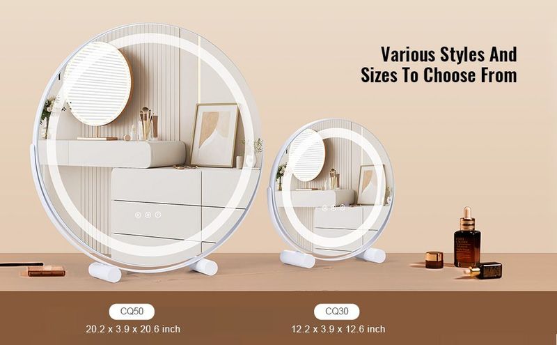 VEVOR 12' Vanity Mirror With Lights LED Makeup Round W/ Smart Touch For Bedroom_voghion.com