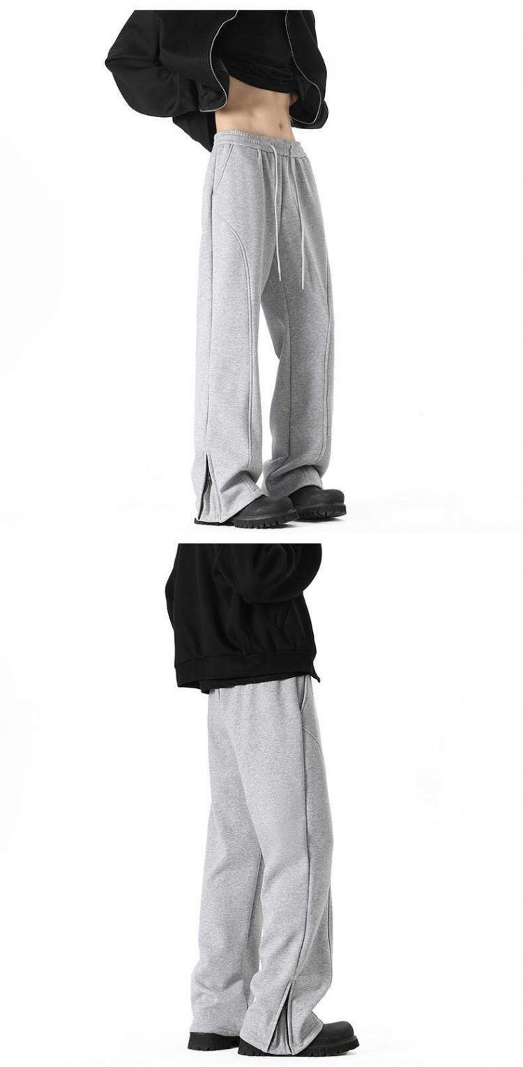 Erkek Ağır Kesim Bölünmüş Paçalı Jogger Pantolon - Fermuar Detaylı Amerikan Cleanfit Tarzı Eşofman Altı (3 Renk, M-XXL)_voghion.com