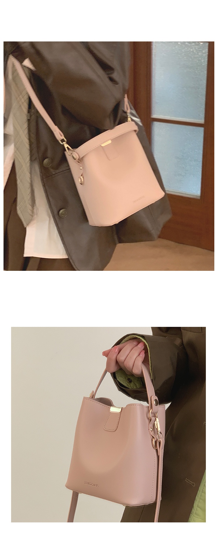 Borsa a secchiello da donna, piccola borsa elegante da donna, borsa a secchiello semplice, borsa a tracolla_voghion.com