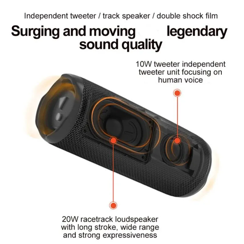 Red Flip 6 Portable Bluetooth Speaker, Powerful and Deep Bass IPX7 Waterproof Music Box Flip6 Home Theater Sound System_voghion.com