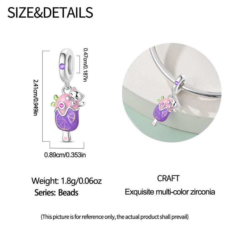 Gioielli da donna con ciondolo a forma di frutta, avocado, pera e lampone, con perline e bracciale in rame bianco placcato argento_voghion.com