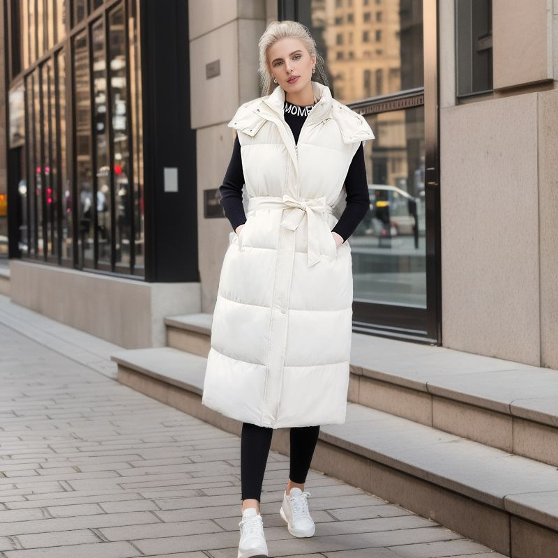 Damen lockere ärmellose warme Jacke gepolsterte Jacke Damen warme Mantel Weste_voghion.com