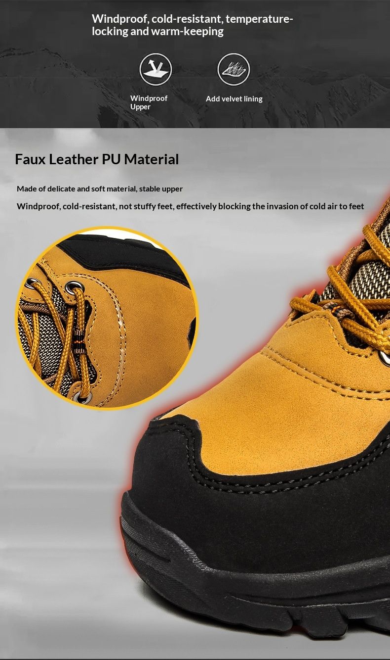 Voyage Winter High-Top-Baumwollstiefel in großen Größen für Damen und Herren, fleecegefütterte Outdoor-Sportschuhe, kältebeständige und warme Kurzstiefel,_voghion.com