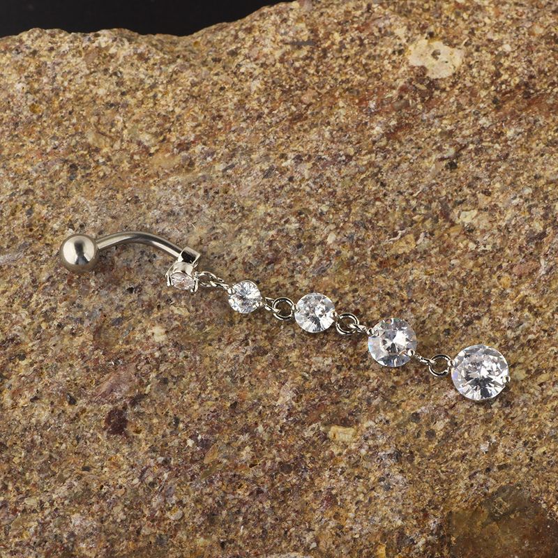 Frauen Edelstein Schmuck Modeschmuck Zirkon String Gold Anhänger Exquisite Piercing Bauchnabel Ring Nagel_voghion.com
