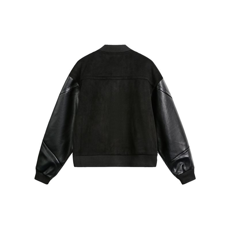 Herren Retro PU-Leder Baseballjacke – Übergroßer Biker-Stil mit Patchwork-Design (M-XXXL, Schwarz)_voghion.com