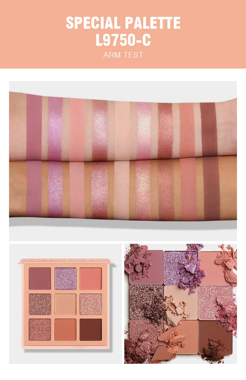Langmanni Huda 9 Palace Lidschatten-Scheibe, perlmuttartiger, mattierender, nicht fliegender Puder_voghion.com