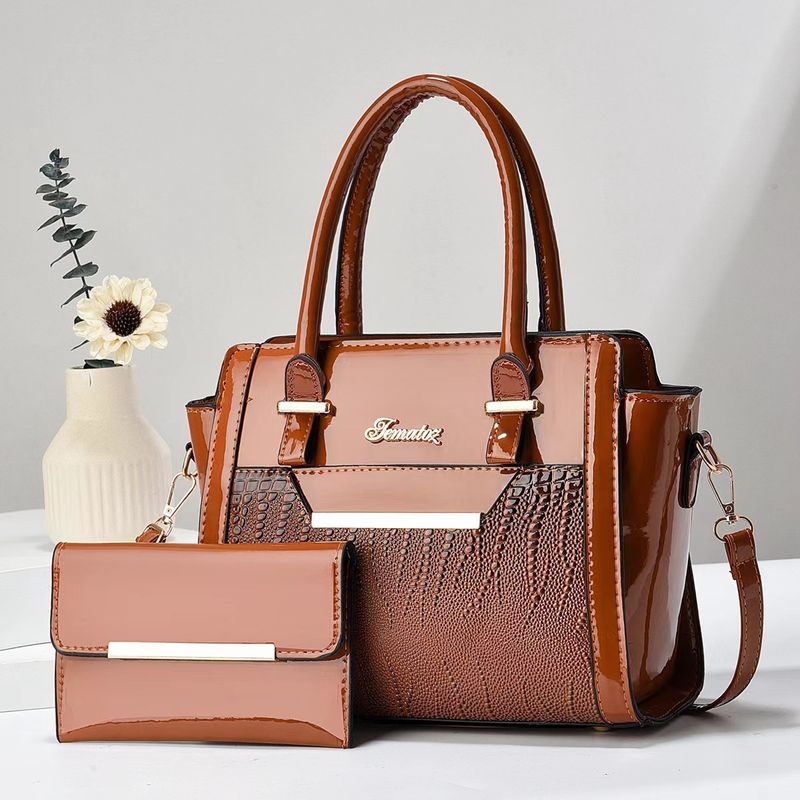 Bolso para madre e hijo (2024), de piel brillante, moderno, para mujer, bandolera de gran capacidad con un solo hombro._voghion.com