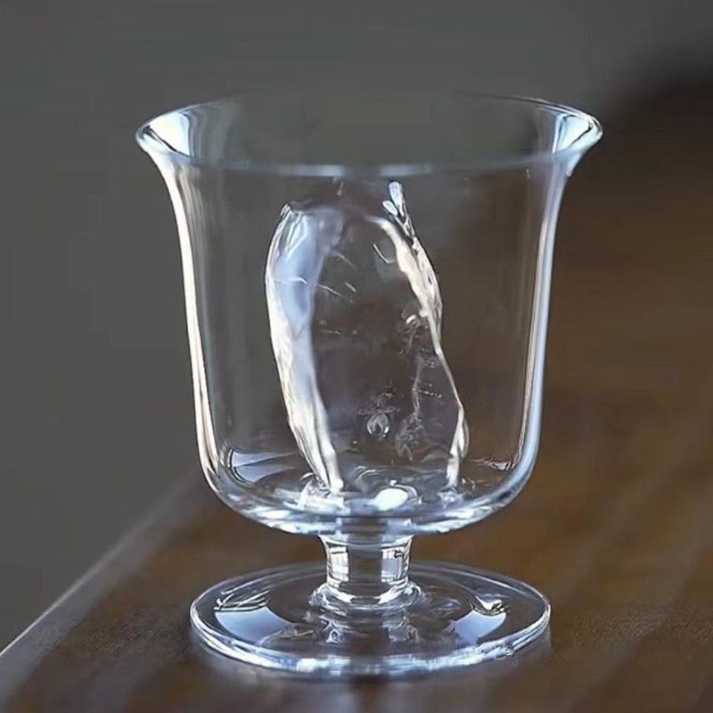 New Chinese Style Crystal Glass Short Stem Reversed Cocktail Colin Sparkling Water Special Mix Wide Mouth Cup_voghion.com