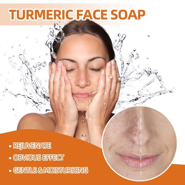 West&Month Turmeric Face Soap, Face Repair Gentle Cleansing, Fade Spots And Smooth Fine Lines Cleaner Soap_voghion.com