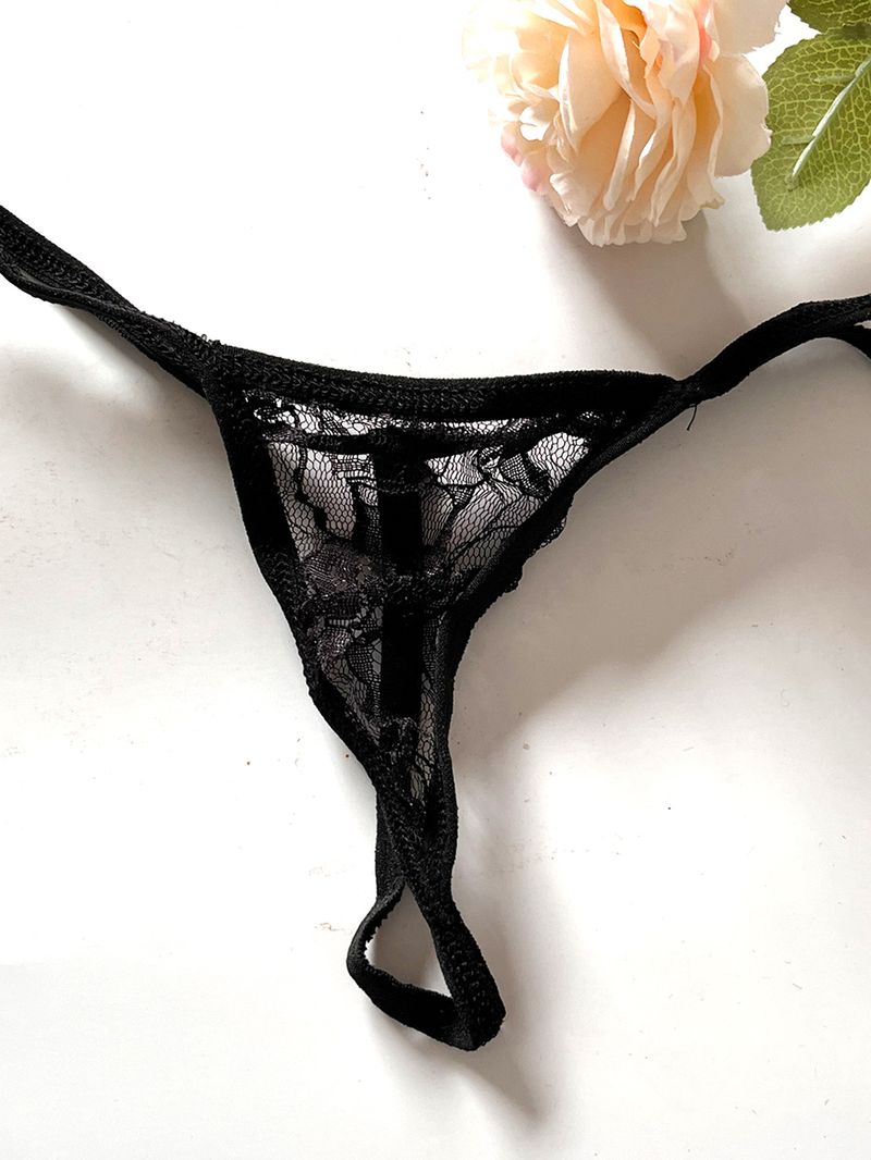 Abito sexy in pizzo trasparente con coppe integrate e perizoma gratuito_voghion.com
