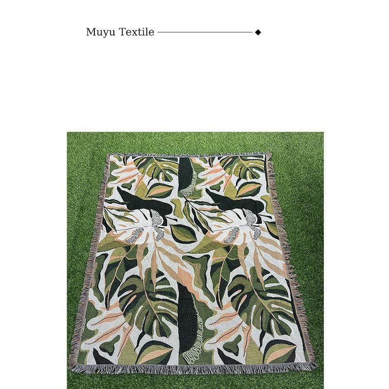 All-Season Sofa Cover Multi-Functional Home Nap Air Conditioning Fleece Bedside Blanket Tassel Simple_voghion.com