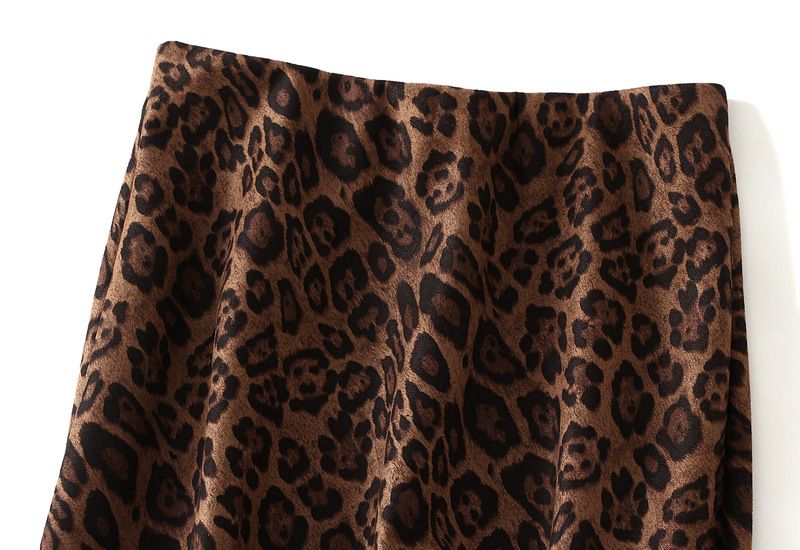 Jupe léopard pour femme ; nouvelle jupe queue de sirène amincissante taille haute ; robe midi une pièce_voghion.com