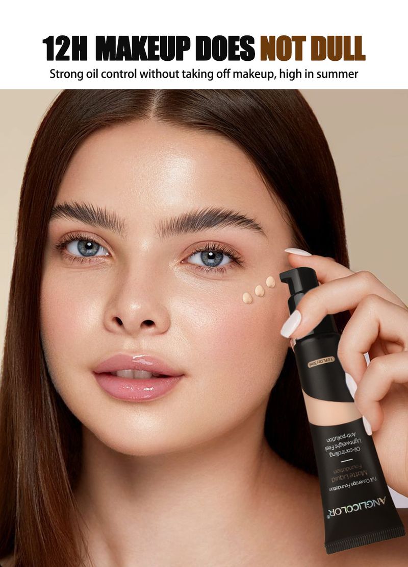 Anglicolor Long-Lasting Foundation – Oliecontrole & Volledige Dekking Vloeibare Make-up voor een Flawless, Natuurlijke Finish (tinten 101-105)_voghion.com