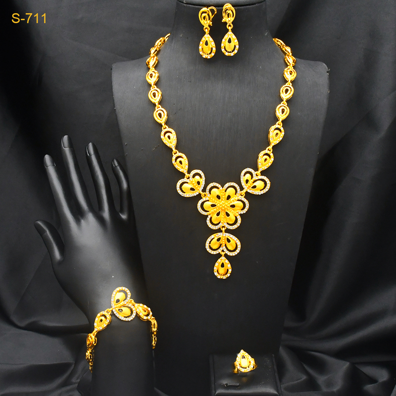 Middle East Dubai jewelry 2024jewelry set necklace earrings bracelet ring set gold jewelry wholesale_voghion.com