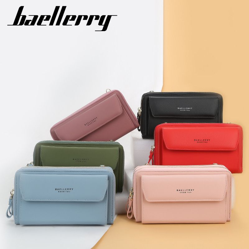 Baellerry Women's Long Wallet Korean Style Double Zipper Large Capacity Crossbody Fashion Versatile Phone Bag_voghion.com