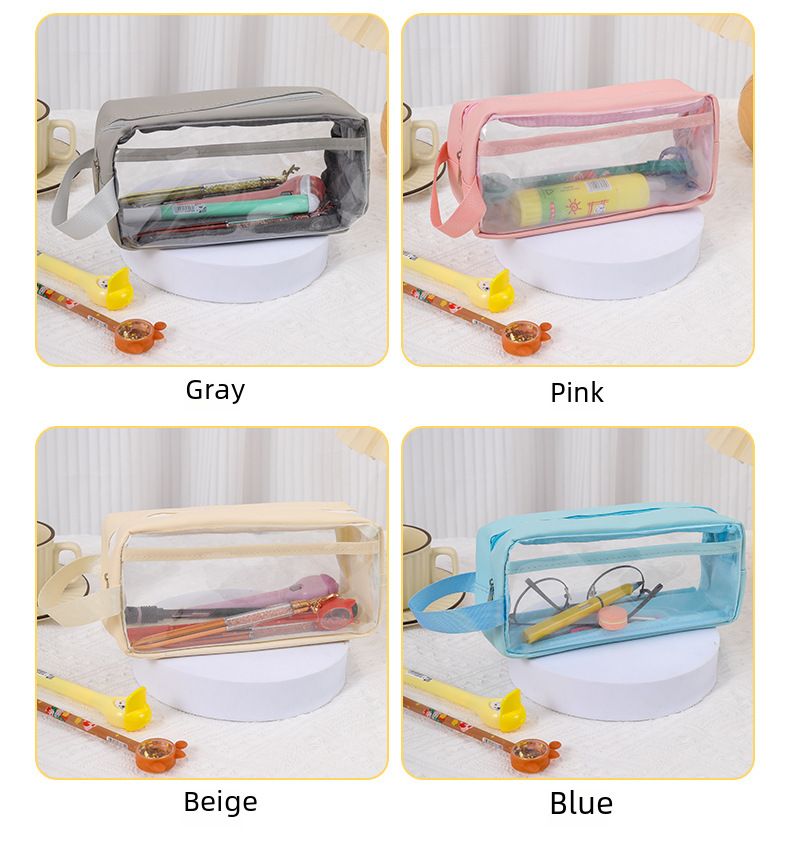 Penar transparent cu dublu strat, capacitate mare, lapte și sare, Ins, japonez, liceu și școală primară, stilou de stocare cu valoare ridicată a culorii_voghion.com
