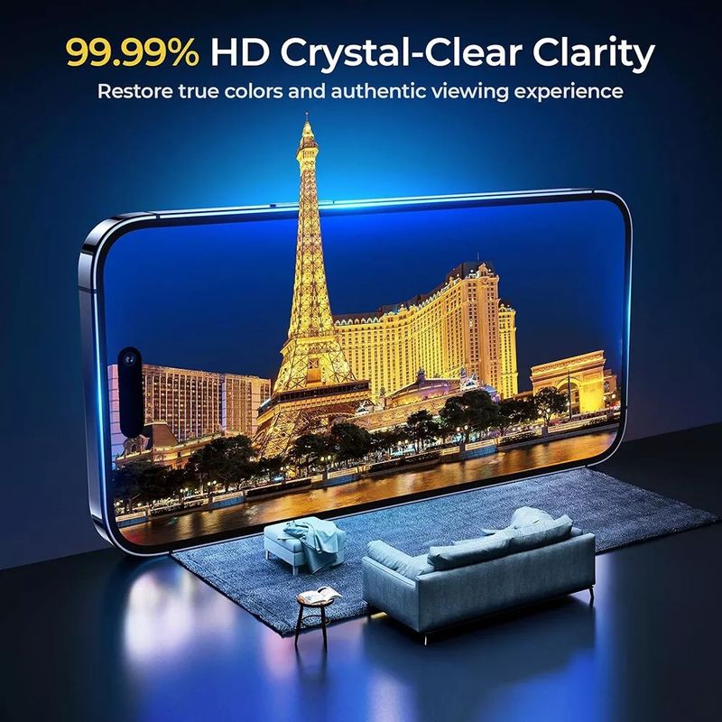 Instant Dust-Free Application Compatible With Iphone Phone Screen Protector 17/14/13 Tempered Glass IPhone 15_voghion.com