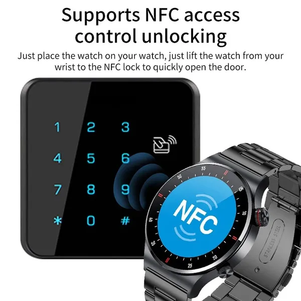 2023 neue NFC Bluetooth Anruf Smart Uhr Männer Voller Touchscreen Sport Fitness Uhr EKG + PPG Smart Armband Reloj Inteligente hombre_voghion.com