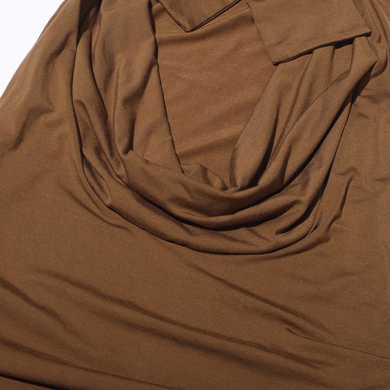 Abbigliamento da donna, top senza maniche con colletto a volant, nuovo temperamento, design con lacci plissettati, vestibilità attillata._voghion.com