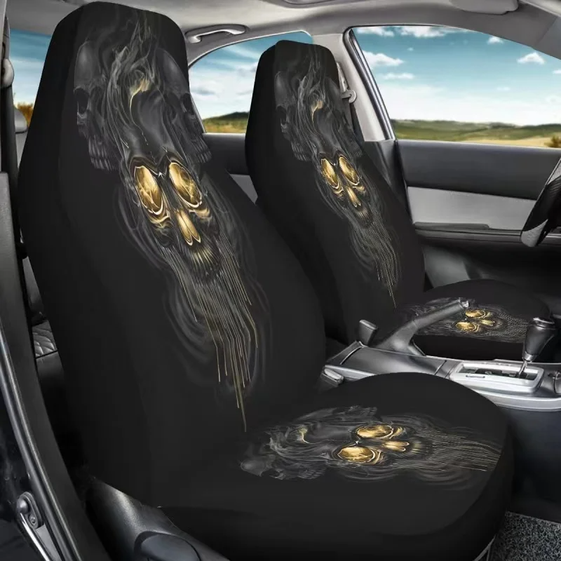 Universeller, personalisierter Totenkopf-Sitzschutz, zweiteilig, Auto-Kissenbezug_voghion.com