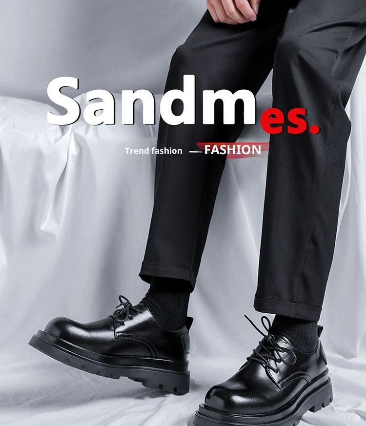 WalkPrime Derby da uomo, stivali bassi Martin, stile britannico, punta tonda, robusti, neri, scarpe casual in pelle con suola spessa, versatili_voghion.com