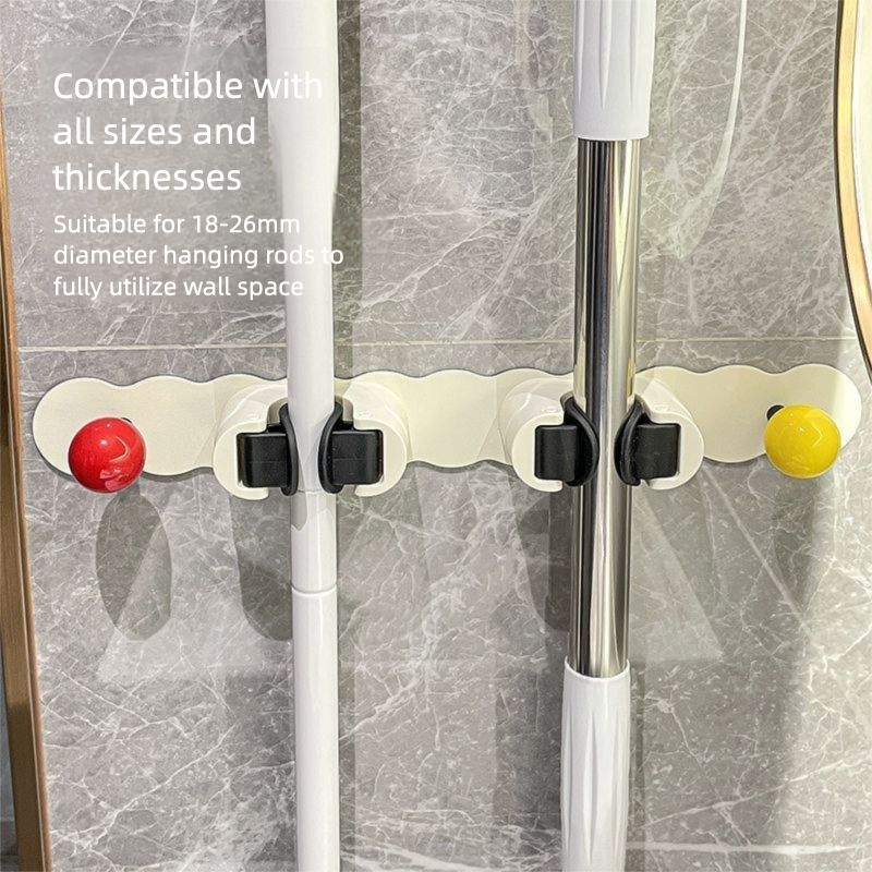 Nuovo porta mocio senza foratura, portaoggetti angolare per bagno, organizer multifunzionale per scope_voghion.com