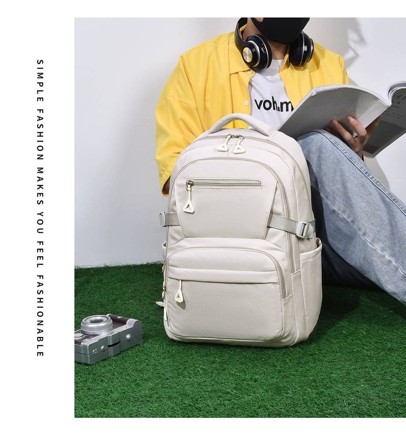 Wasserabweisender Studentenrucksack mit mehreren Taschen, große Kapazität 14-Zoll-Laptoptasche aus Oxford-Stoff_voghion.com