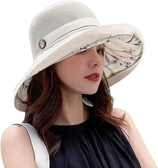 Chapeau de soleil d'été en maille pour femmes, protection UV, large bord, pliable, pour la plage_voghion.com