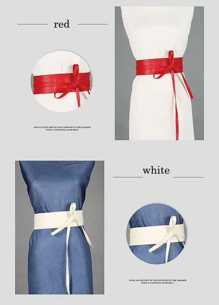 HOT  New Daily Versatile Designer Women's Lace Up Bow Gold and Sier Leather Belt_voghion.com