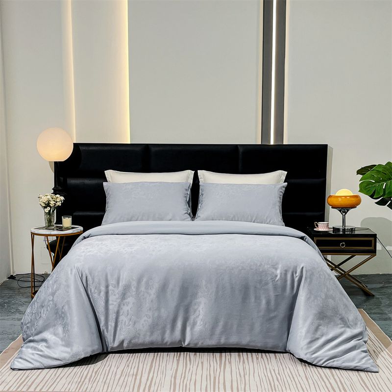 Parure de lit 3 pièces avec housse de couette et taie d'oreiller en jacquard, légère et luxueuse, style artisanal brillant_voghion.com
