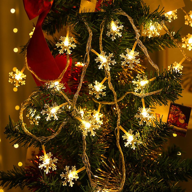 Factory Direct Cross-Border Hot Sale LED Snowflake Christmas Holiday Decoration Outdoor Waterproof Remote Control String_voghion.com