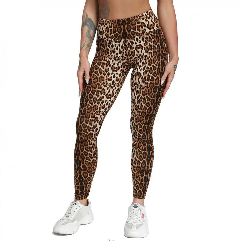 Women's yoga Pants Leopard Print Large Size Printed Pocket Slim Butt Lifting Sports Yoga Pants Leggings XY6645_voghion.com