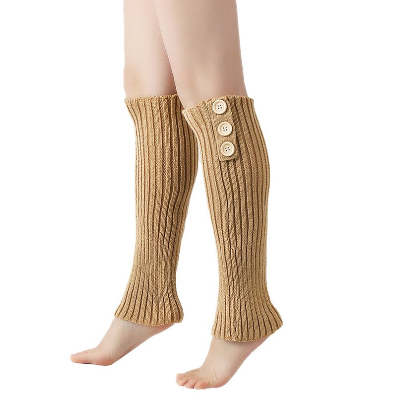 Scaldamuscoli unisex lavorati a maglia, scaldamuscoli da donna, calzini con bottoni, scaldapiedi caldi, scaldastivali Scaldamuscoli lavorati a maglia_voghion.com