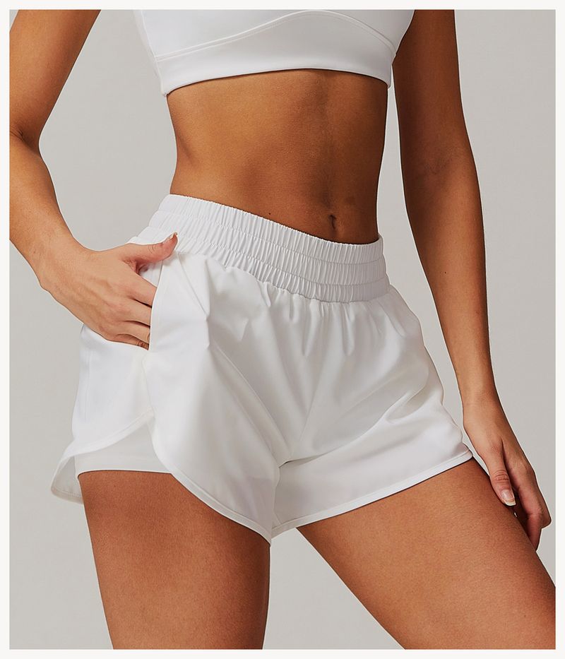 Pantaloncini da yoga a vita alta con fodera integrata, pantaloncini da allenamento traspiranti ad asciugatura rapida per donna, pantaloncini da corsa senza cuciture con design che solleva i glutei_voghion.com