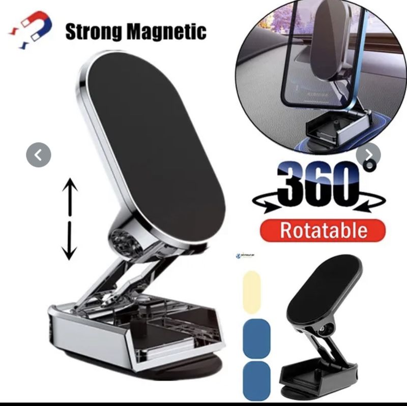 Magnetic Foldable Car Phone Stand Holder Compatible with any smartphone_voghion.com