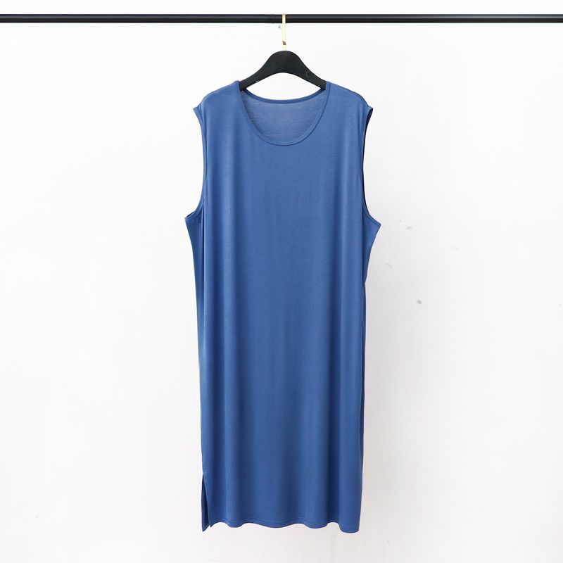Herren Nachthemd aus Modal, langes Kleid, locker, bequem, Loungewear, Bademantel, XXXL_voghion.com